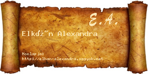 Elkán Alexandra névjegykártya